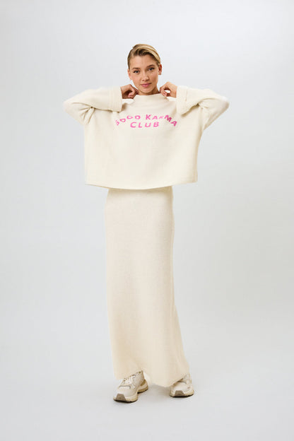 Insa Knit Skirt Off White