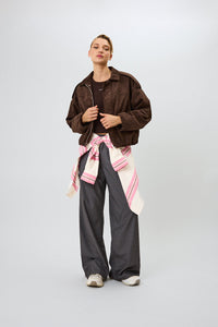 Katie Vegan Suede Leather Jacket Truffle image