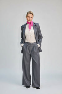 Leana Pleated Trousers Pinstripe image