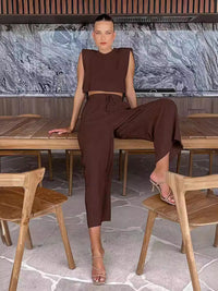 The Evana Set – Zweiteiliger Anzug aus Baumwolle und Leinen image