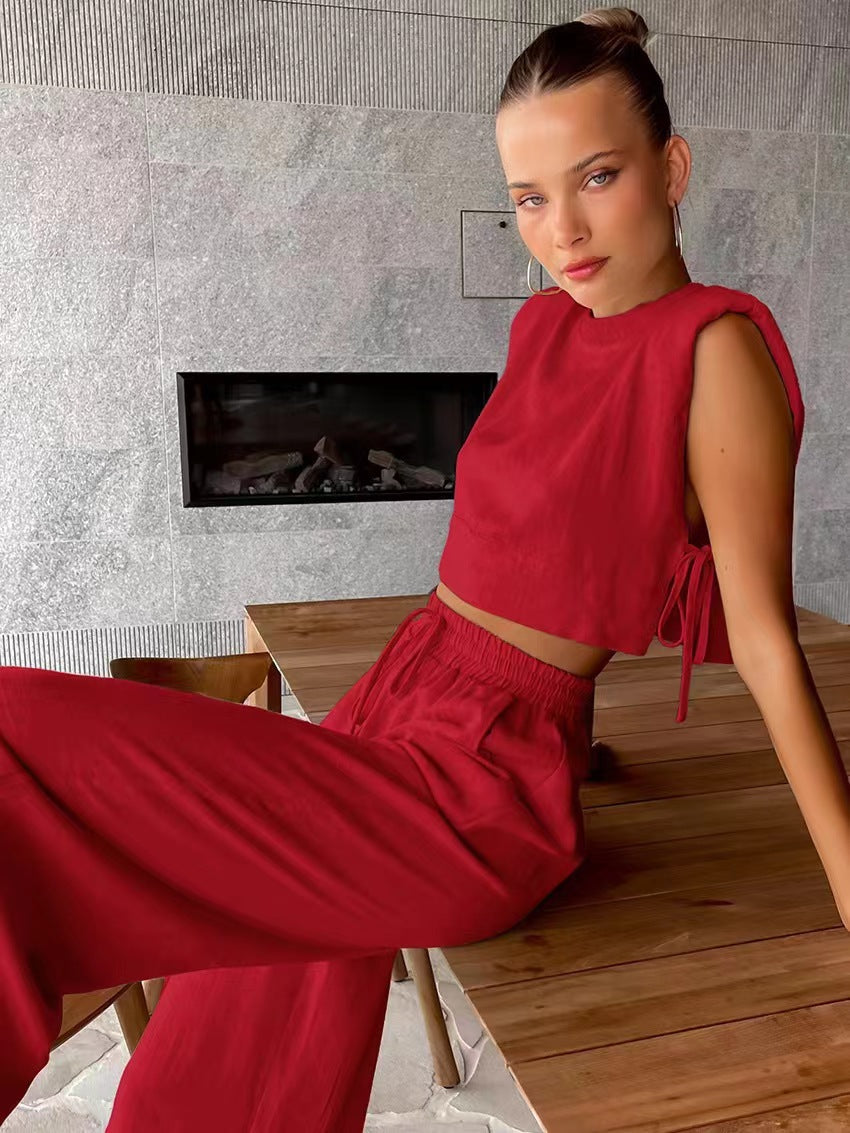 The Evana Set – Zweiteiliger Anzug aus Baumwolle und Leinen