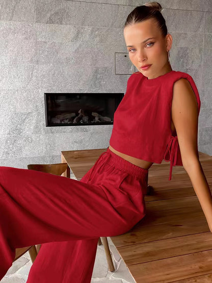 The Evana Set – Zweiteiliger Anzug aus Baumwolle und Leinen