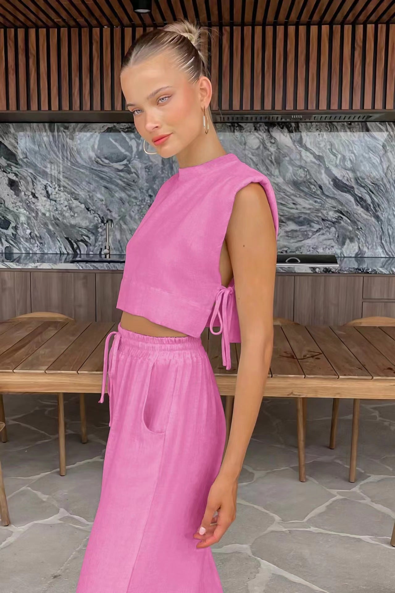 The Evana Set – Zweiteiliger Anzug aus Baumwolle und Leinen