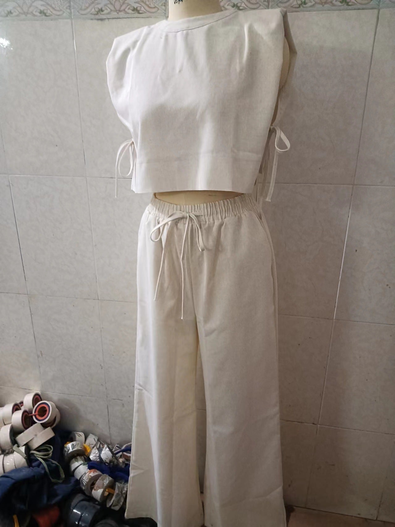 The Evana Set – Zweiteiliger Anzug aus Baumwolle und Leinen