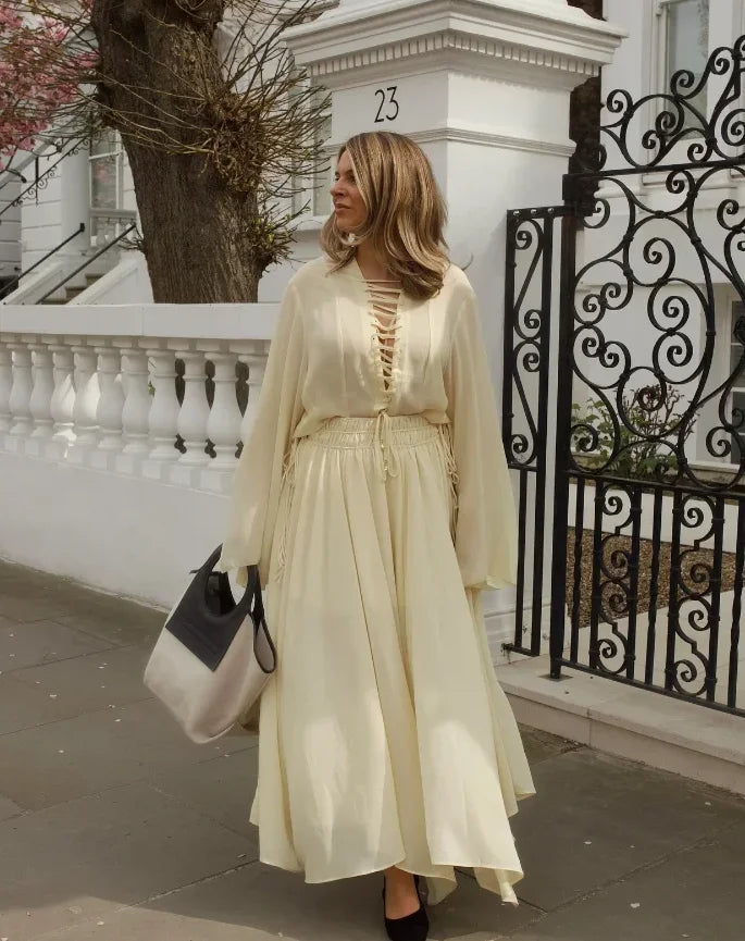 The Elara Set – Two-Piece Ruffle Top & Skirt