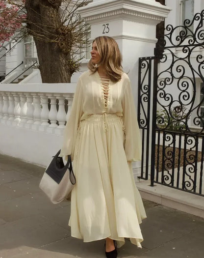 The Elara Set – Two-Piece Ruffle Top & Skirt