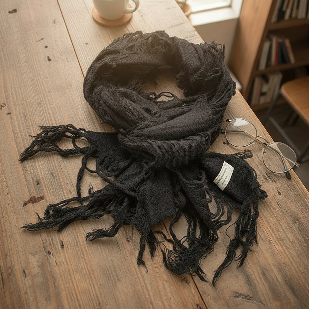 Der Kael Scarf – Distressed Fransen-Halstuch